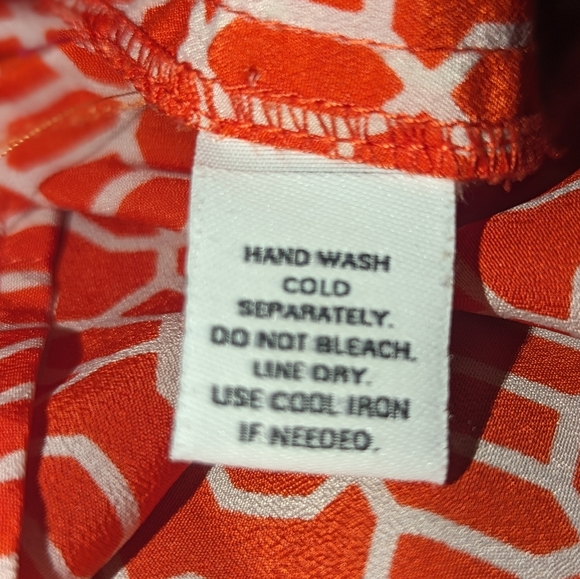 MADE for impulse | Women's sleeveless  Collared Blouse | Orange/Cream | XL - Picture 8 of 8